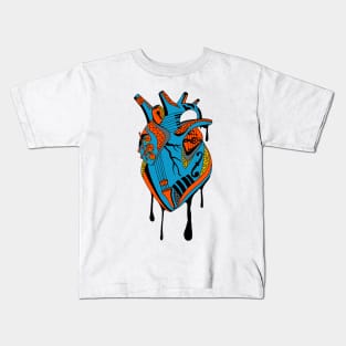 Orange Blue Musical Heart Kids T-Shirt